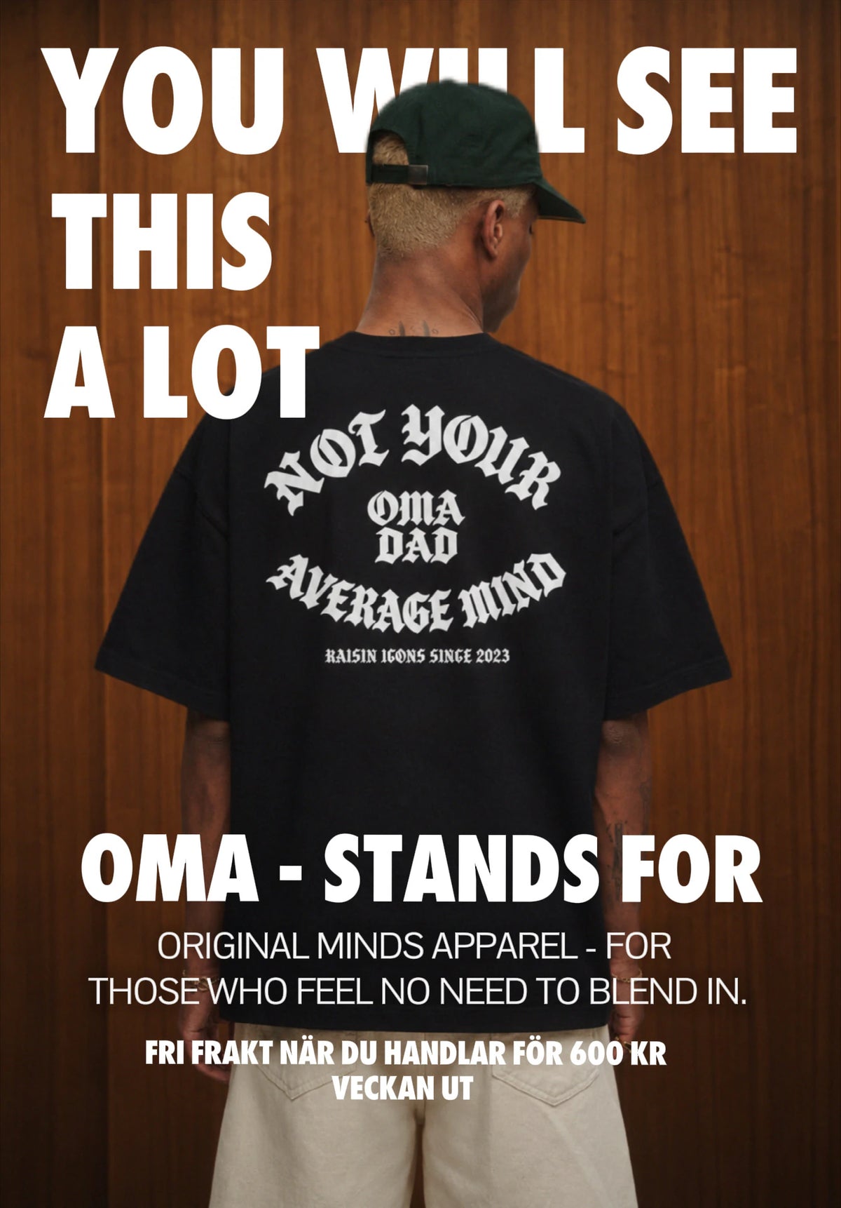 OMA Dad · back print on model