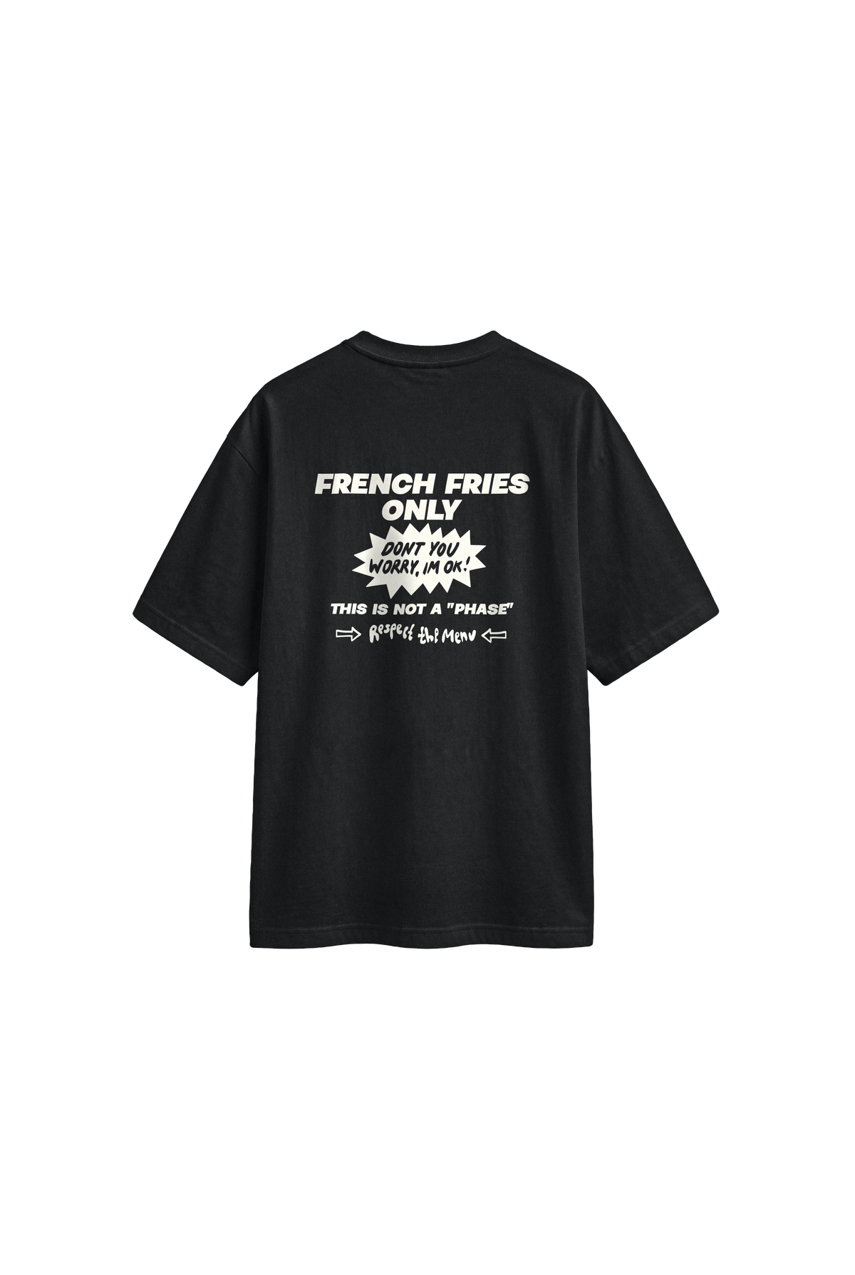French Fries Only - Mens Oversized T-shirt — Off black — back