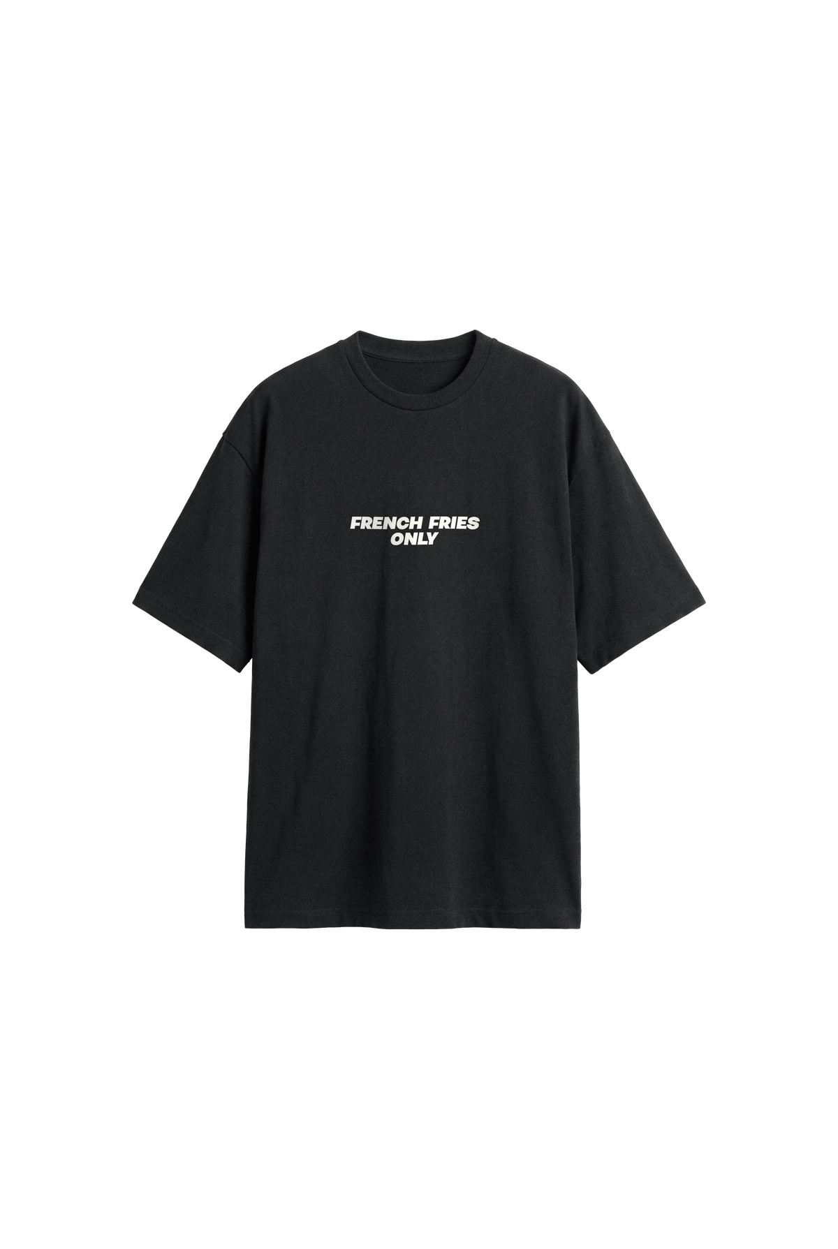 French Fries Only - Mens Oversized T-shirt — Off black — front