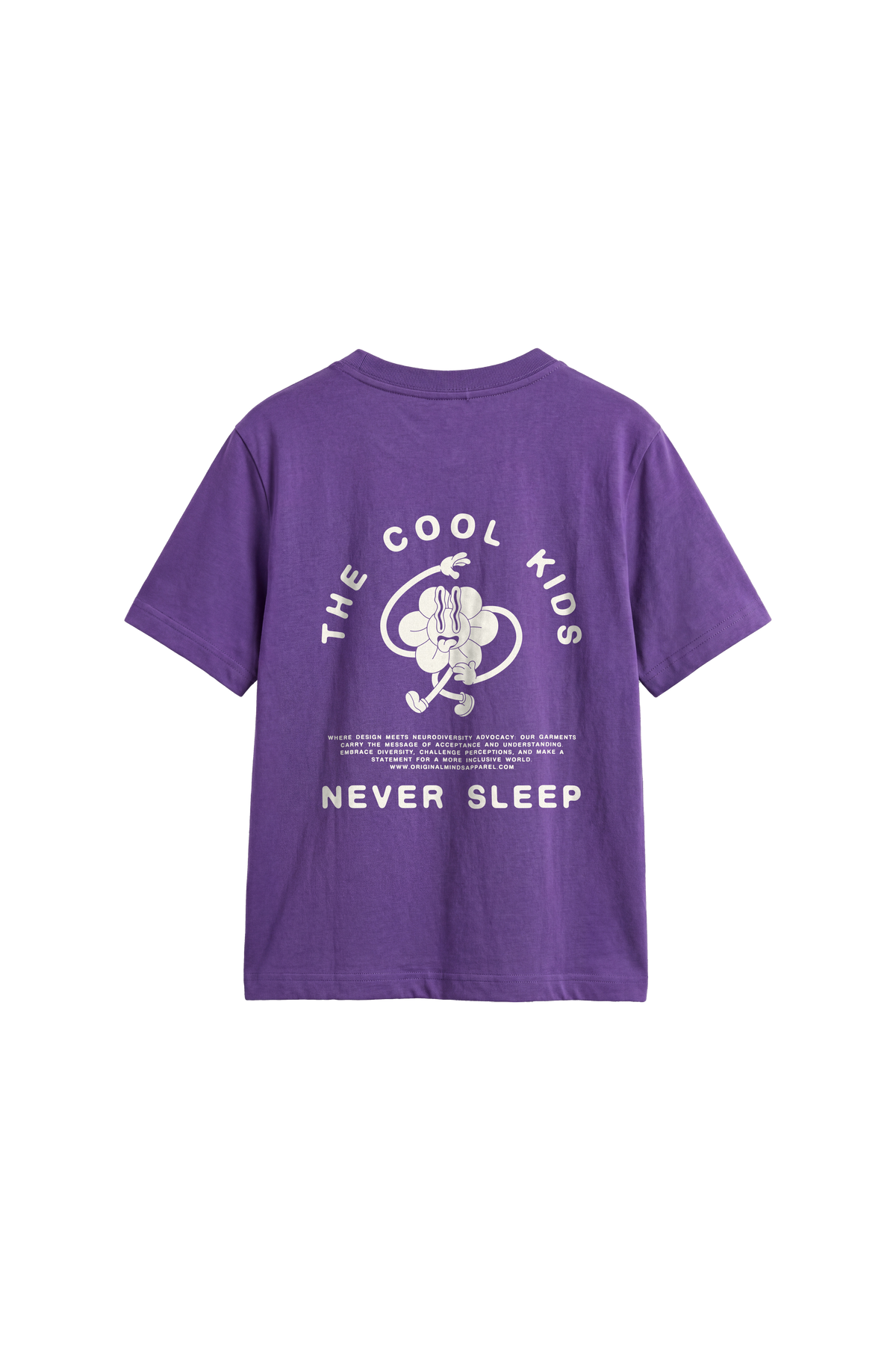 The Cool Kids Never Sleep - Kids T-shirt Purple — back