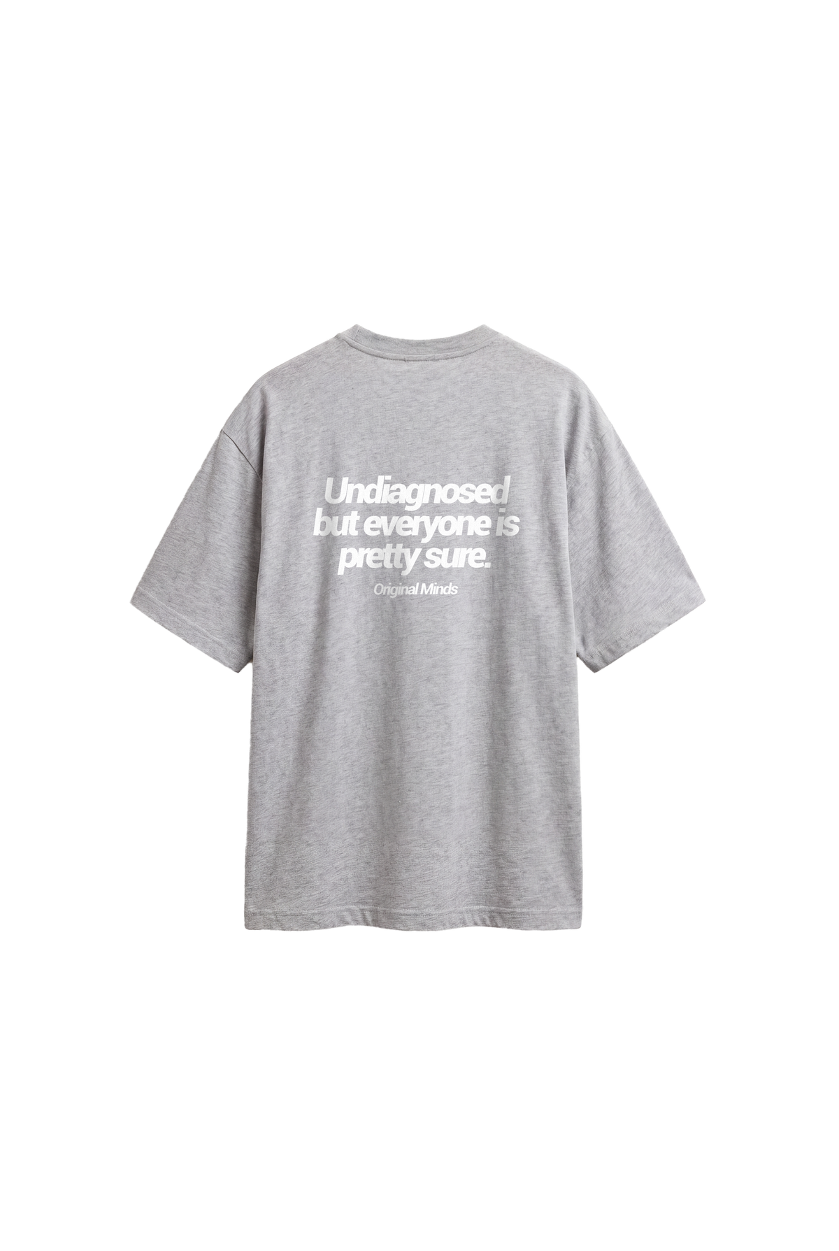 Undiagnosed - Mens Oversized T-shirt — Grey Melange — back
