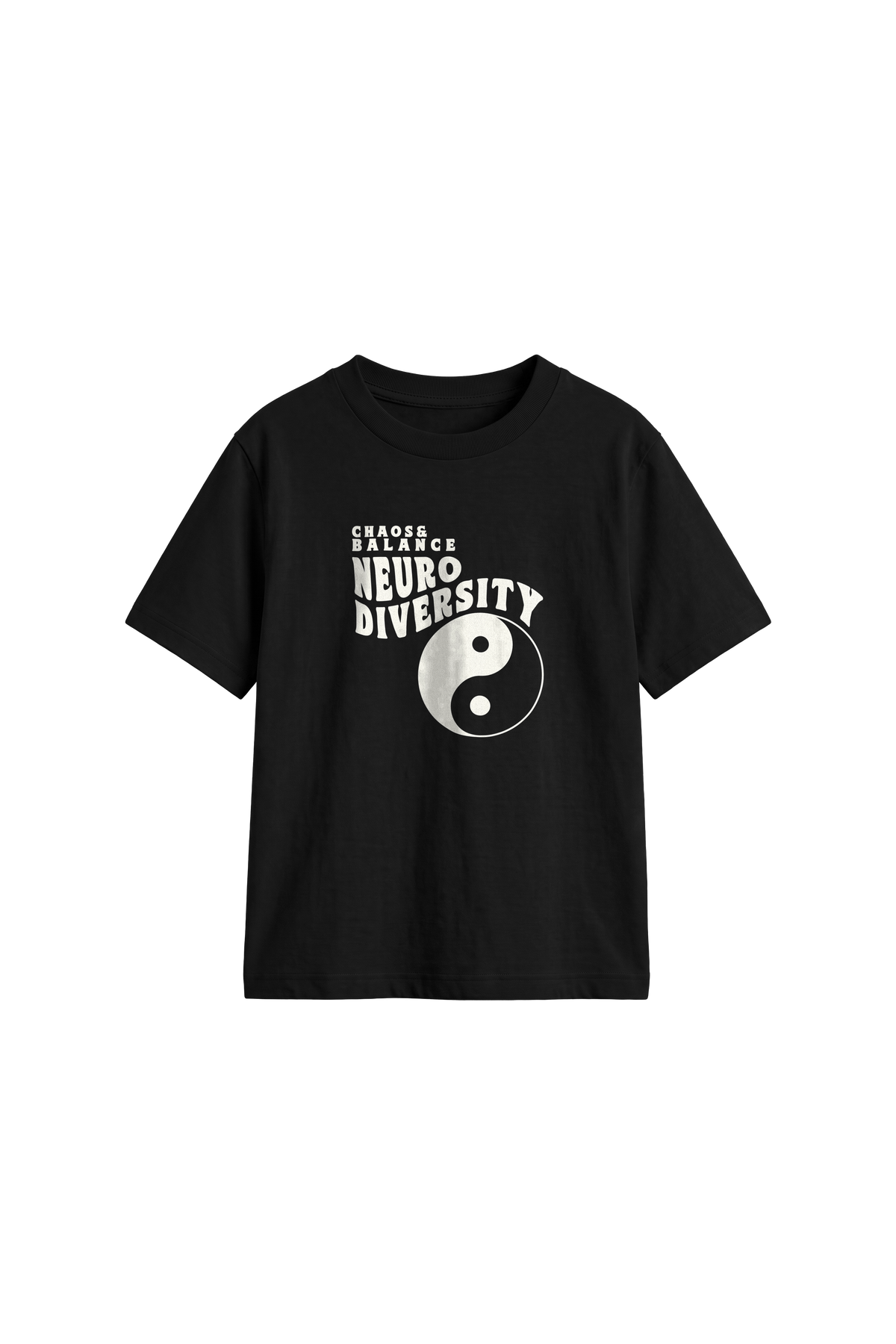 Neurodiversity Yin - Kids T-shirt Black — front