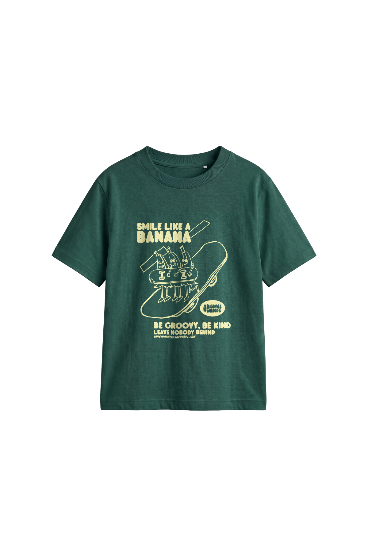 Smile Like A Banana - Kids T-shirt Bottle Green — front