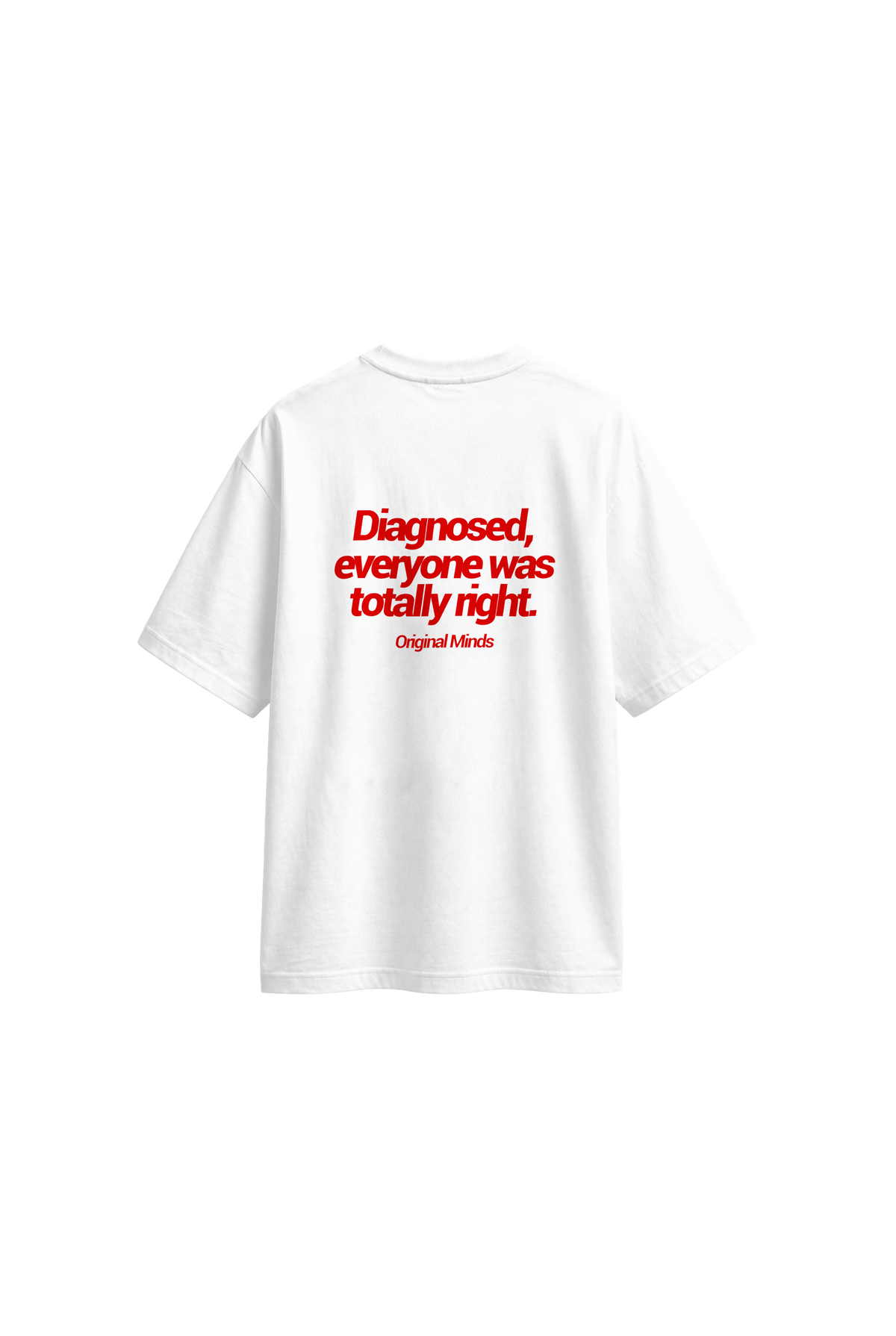 Diagnosed - Mens Oversized T-shirt — Off white — back