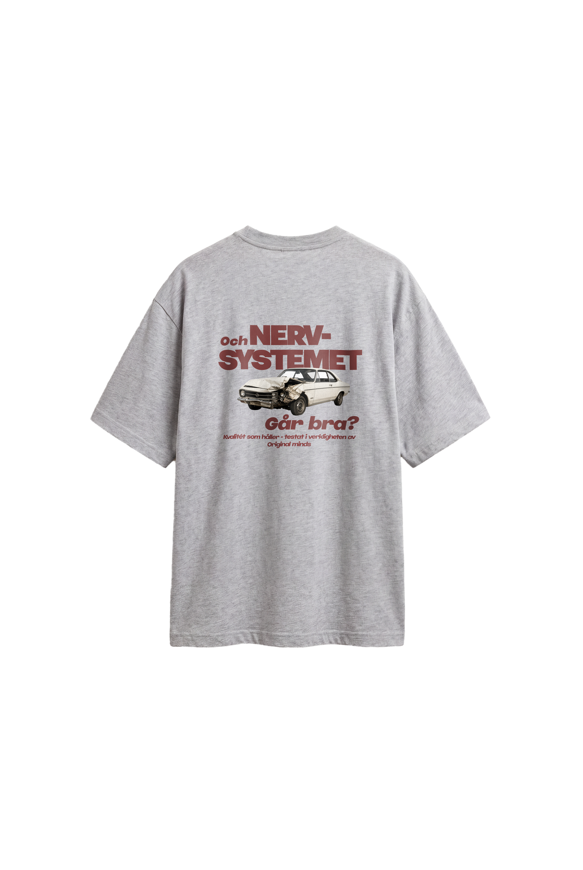 Nervsystemet Går Bra - Mens Oversized T-shirt — Grey Melange — back