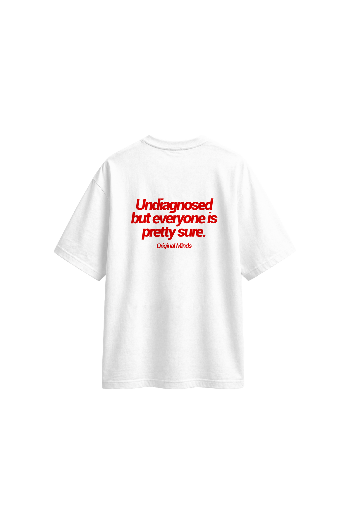 Undiagnosed - Mens Oversized T-shirt — Off white — back