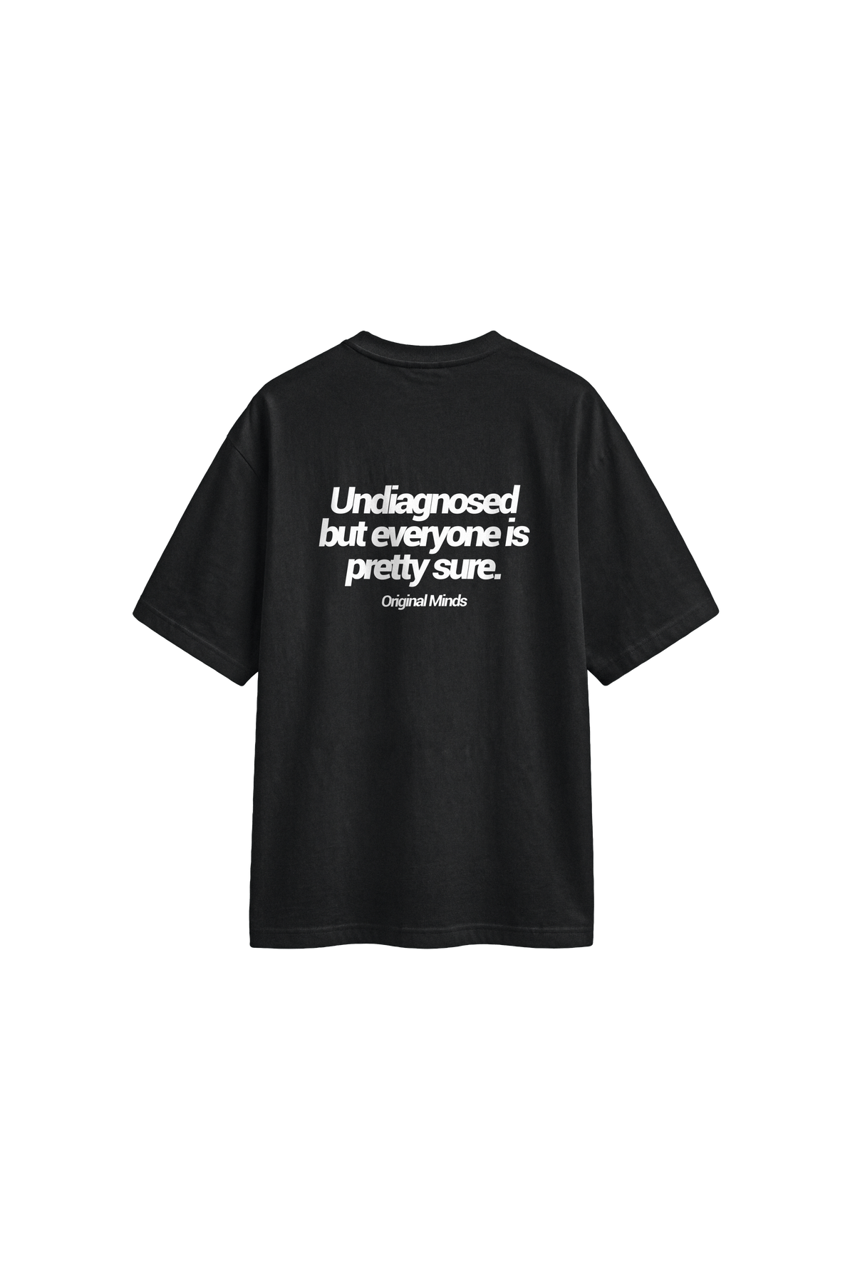 Undiagnosed - Mens Oversized T-shirt — Off black — back