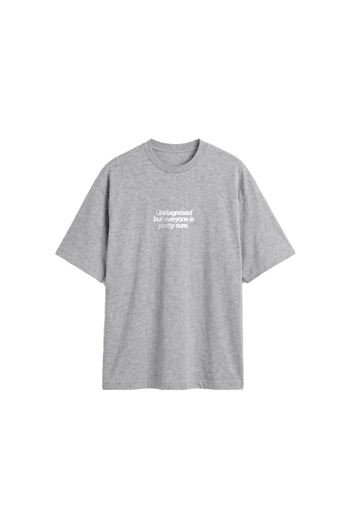 Undiagnosed - Mens Oversized T-shirt — Grey Melange — front
